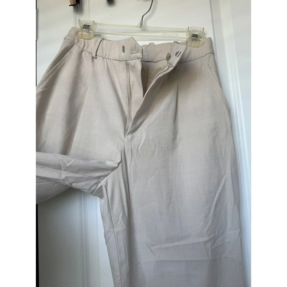 Uniqlo Women's Wide Leg Dress Pants Black Beige Office Formal Boss Trousers S